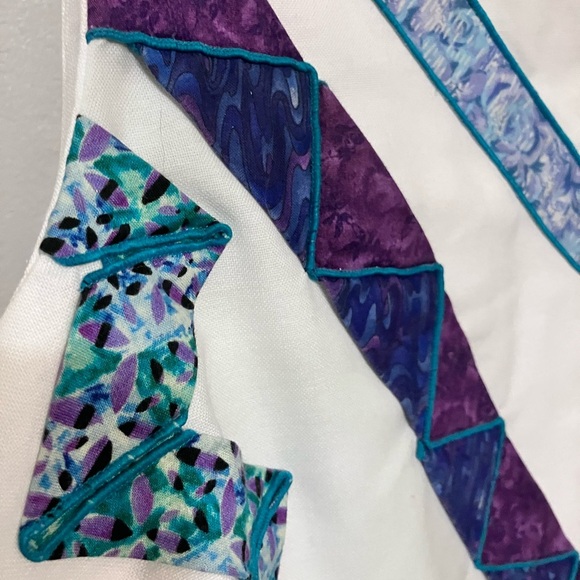 Applique vest with bow in back fully handmade M original vest - Picture 4 of 10